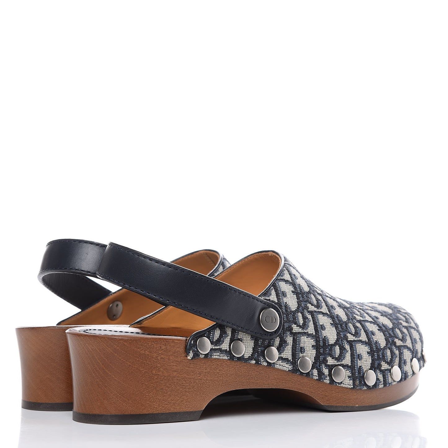Canvas Oblique Diorquake 20mm Slingback Clogs 40 Deep Blue