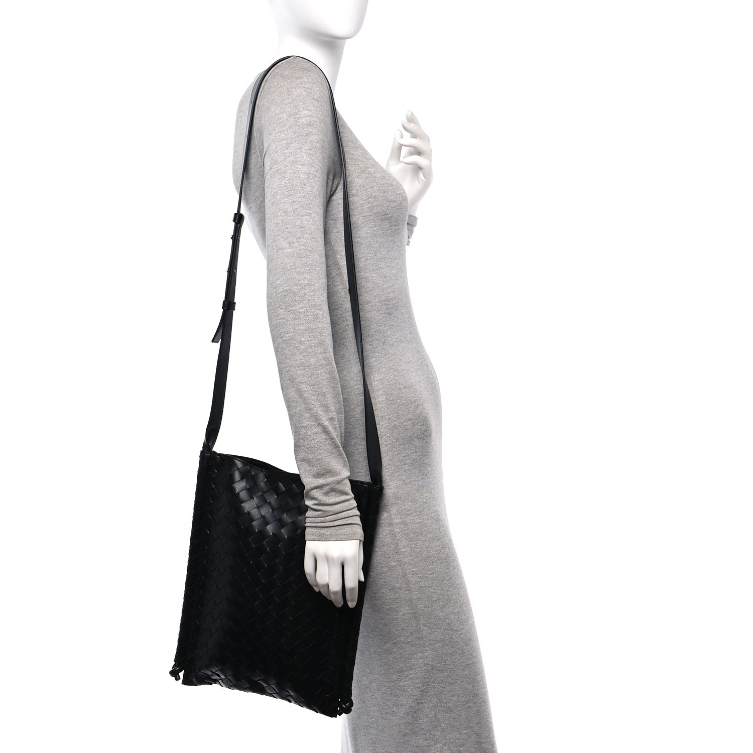 Bottega Veneta Nappa Intrecciato Large Flat Loop Messenger Black 2 of 9
