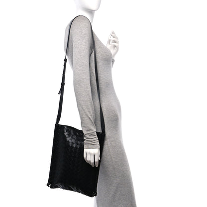 Bottega Veneta Nappa Intrecciato Large Flat Loop Messenger Black 2 of 9