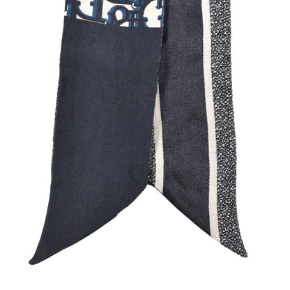 Christian Dior Silk Oblique Mitzah Scarf Blue 2 of 3