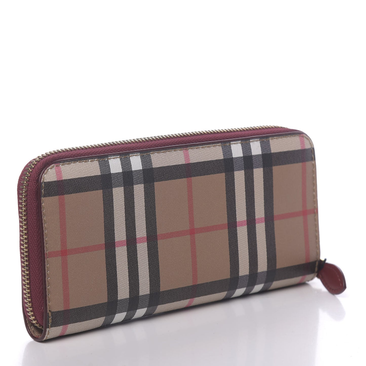 Vintage Check Elmore Zip Around Wallet Crimson