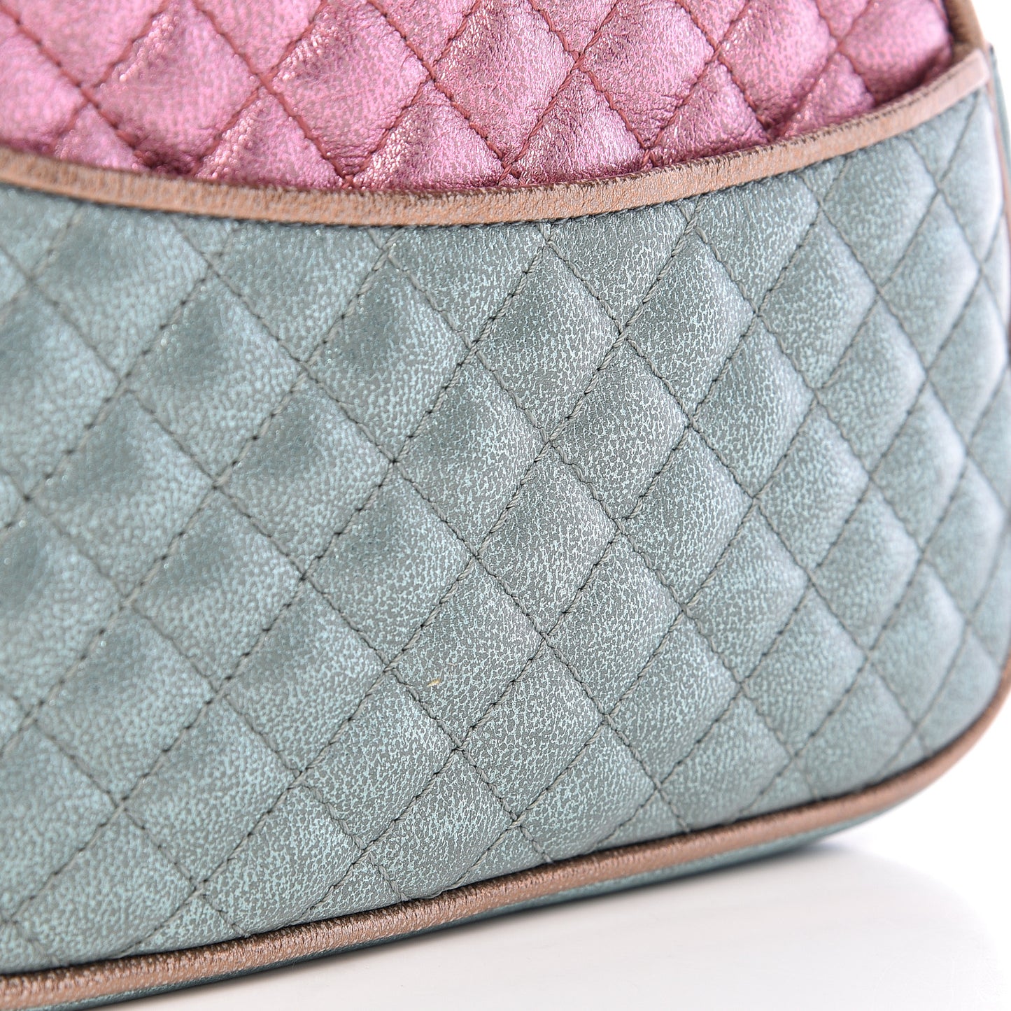 Laminated Nappa Trapuntata Mini Zumi Dome Shoulder Bag Rosa Lago Rame
