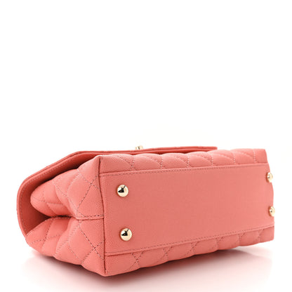 Chanel Caviar Quilted Mini Coco Handle Flap Coral 4 of 12