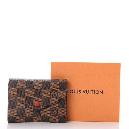 Louis Vuitton Damier Ebene Victorine Wallet Red 6 of 8