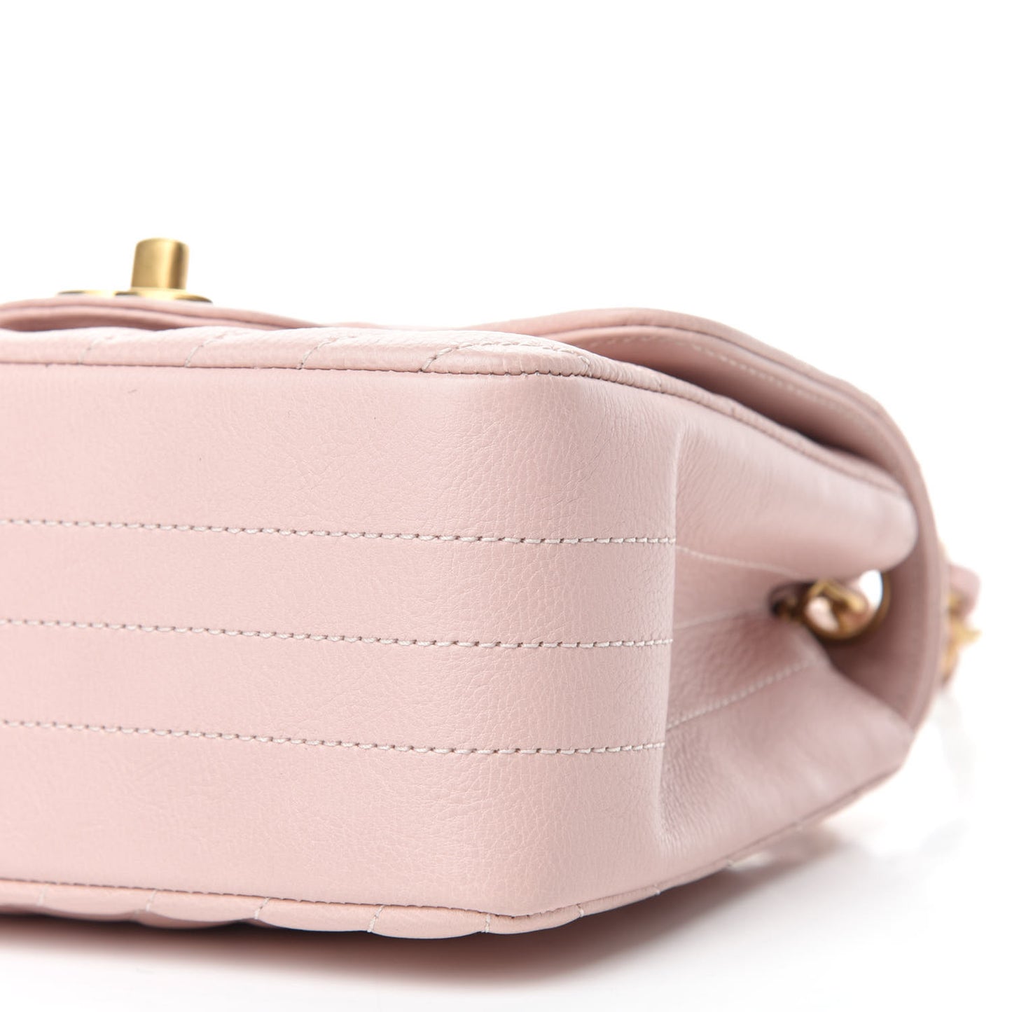 Caviar Chevron Quilted Mini Square Flap Light Pink