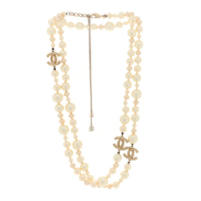 Chanel Graduated Pearl CC Long Necklace Gold 3 of 4