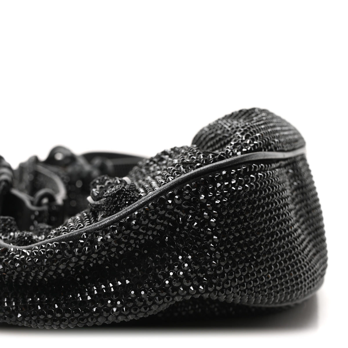 Strass Suede Le Cagole Shoulder Bag XS Black Jet