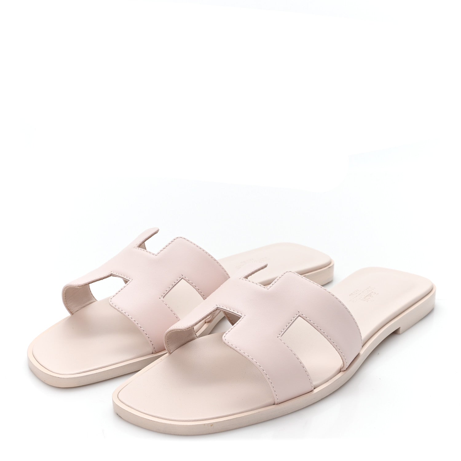 Hermes Box Calfskin Oran Sandals 38 Rose Pale 4 of 10