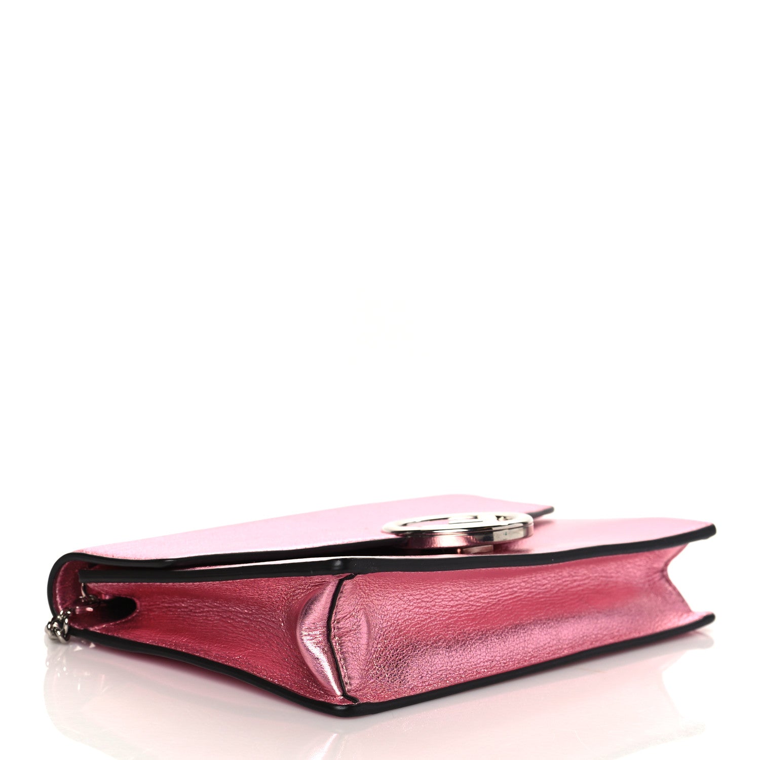 Fendi Vitello Catalan Mirror F is Fendi Medium Envelope Wallet on Chain Fuxia Chiaro 3 of 12