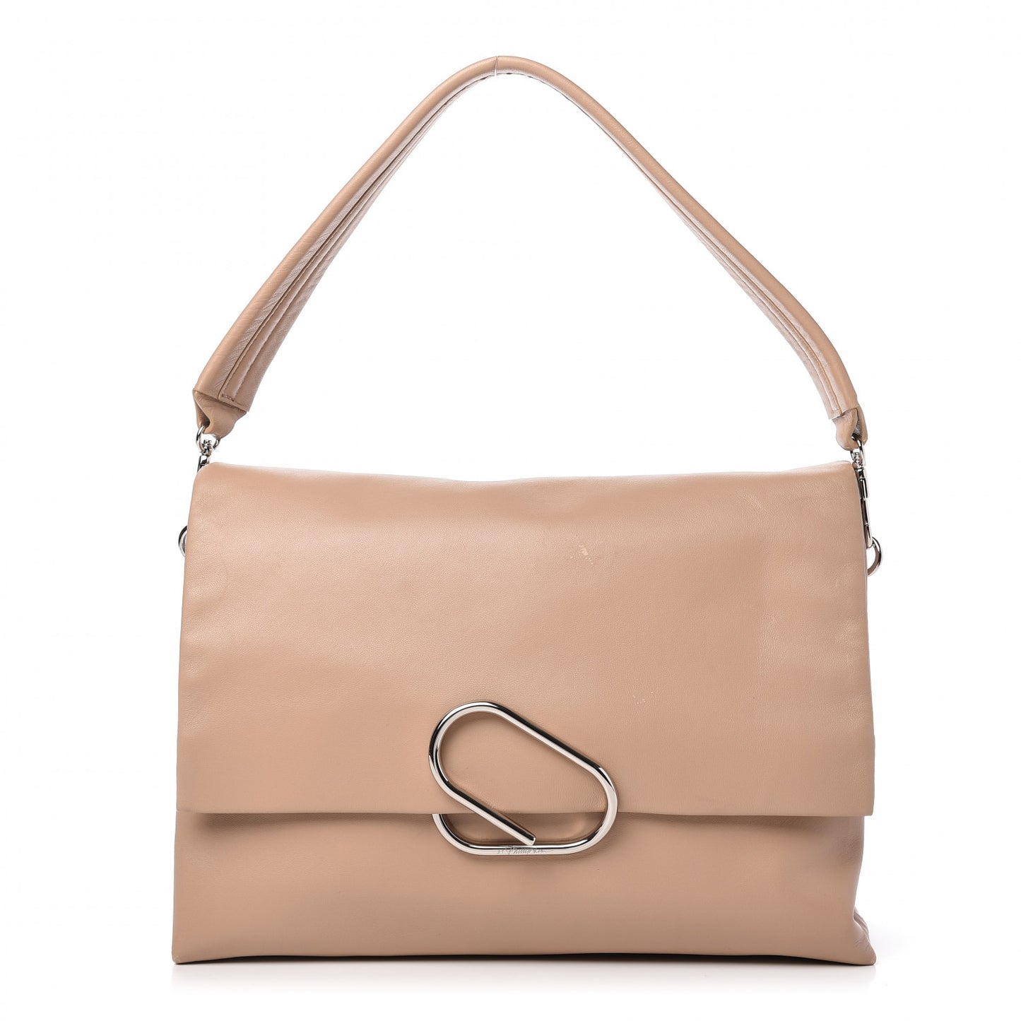 Calfskin Oversized Alix Shoulder Bag Beige