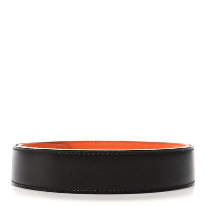 Hermes Box Togo 32mm Belt Strap Black Orange 2 of 8