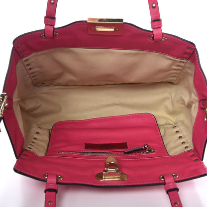 Valentino Garavani Vitello Small Rockstud Tote Raspberry 6 of 12