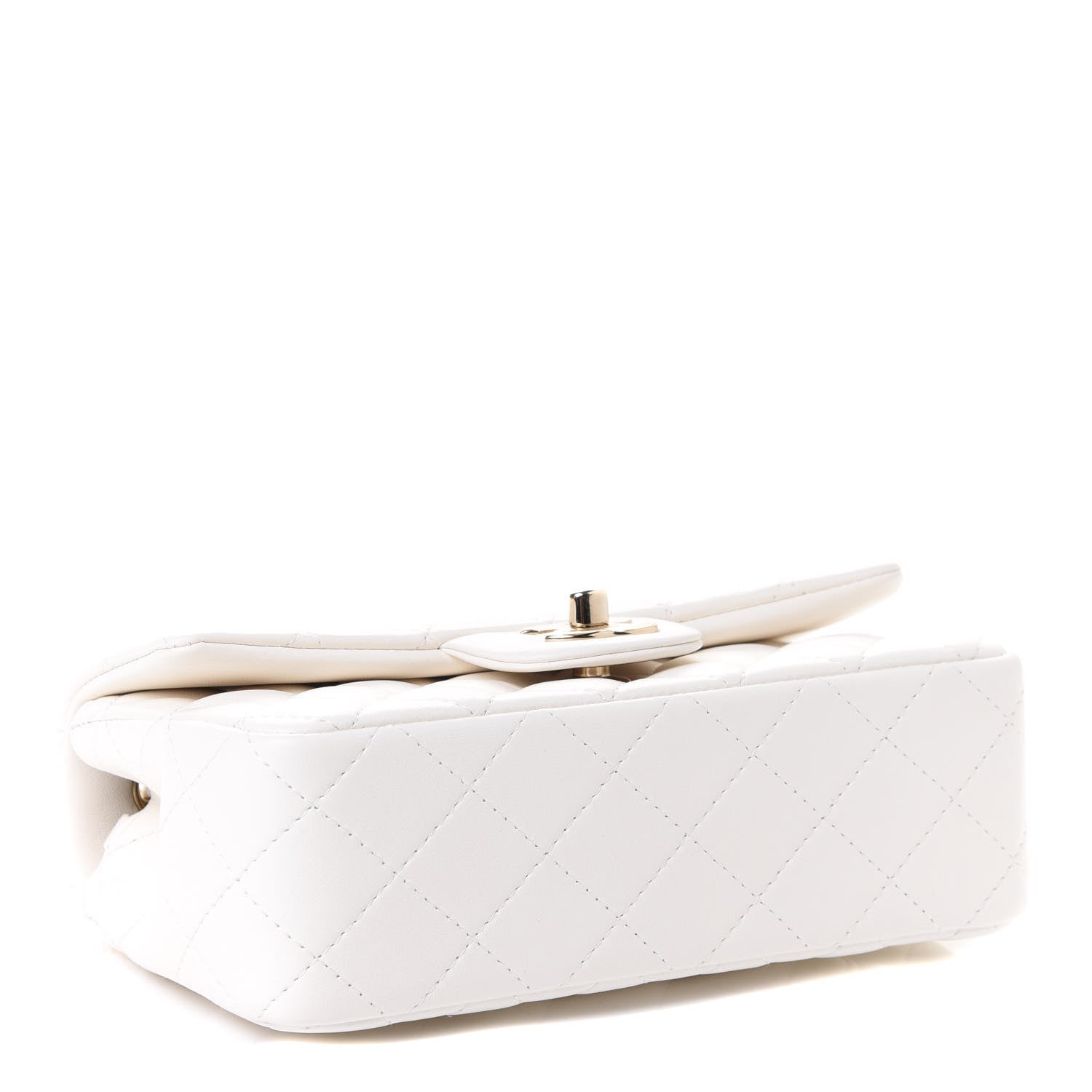 Chanel Lambskin Quilted Mini Rectangular Flap White 3 of 5