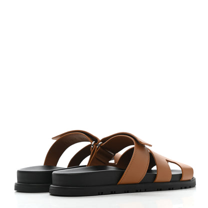 Hermes Calfskin Womens Chypre Sandals 38 Gold 4 of 7