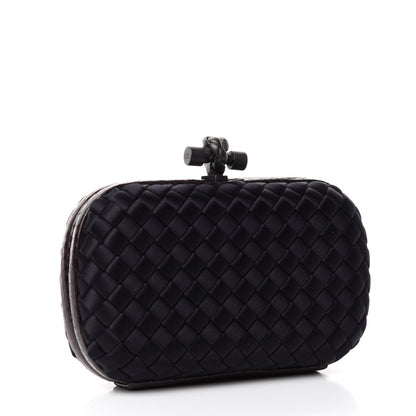 Bottega Veneta Satin Intreccio Impero Ayers Knot Clutch Black 3 of 6