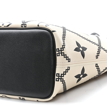 Louis Vuitton Empreinte Monogram Giant Broderies Neverfull MM Cream Black 10 of 10