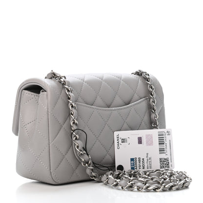 Chanel Lambskin Quilted Mini Rectangular Flap Grey 2 of 4