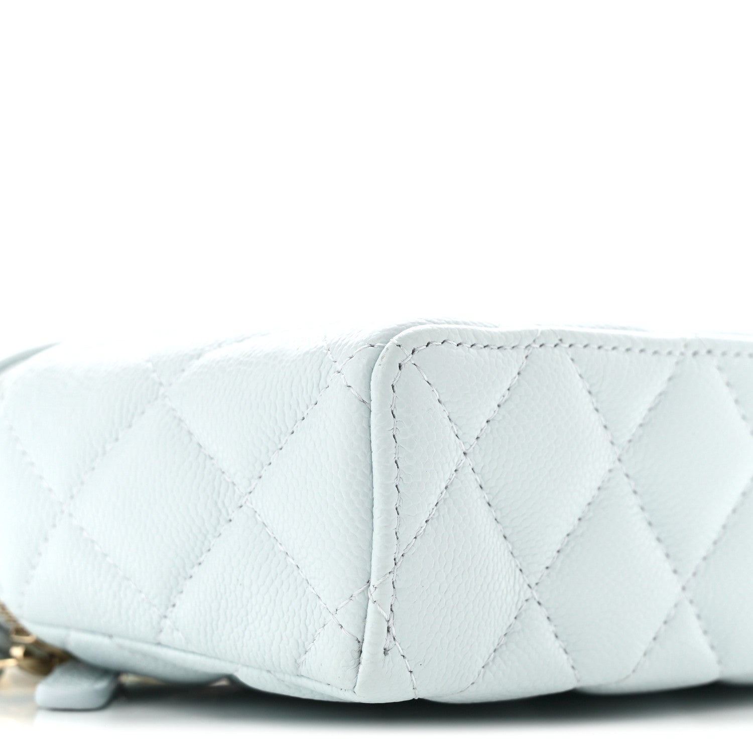 Chanel Caviar Quilted Top Handle Slim Vanity With Chain Light Blue 8 of 11