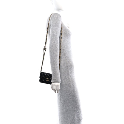 Chanel Lambskin Quilted CC Logo Flap Phone Holder With Chain Black 2 of 11