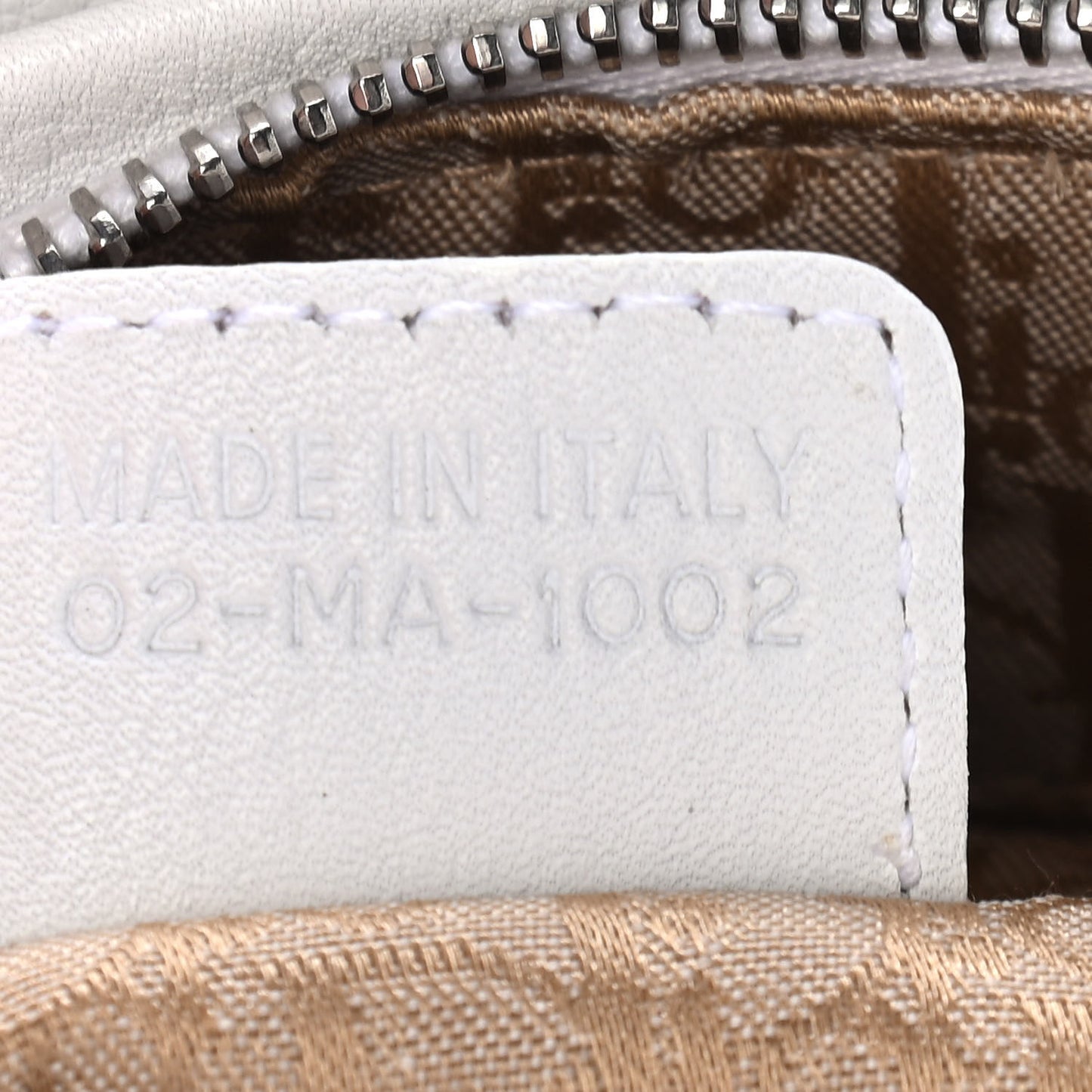 Grained Calfskin Medium Lady Dior White