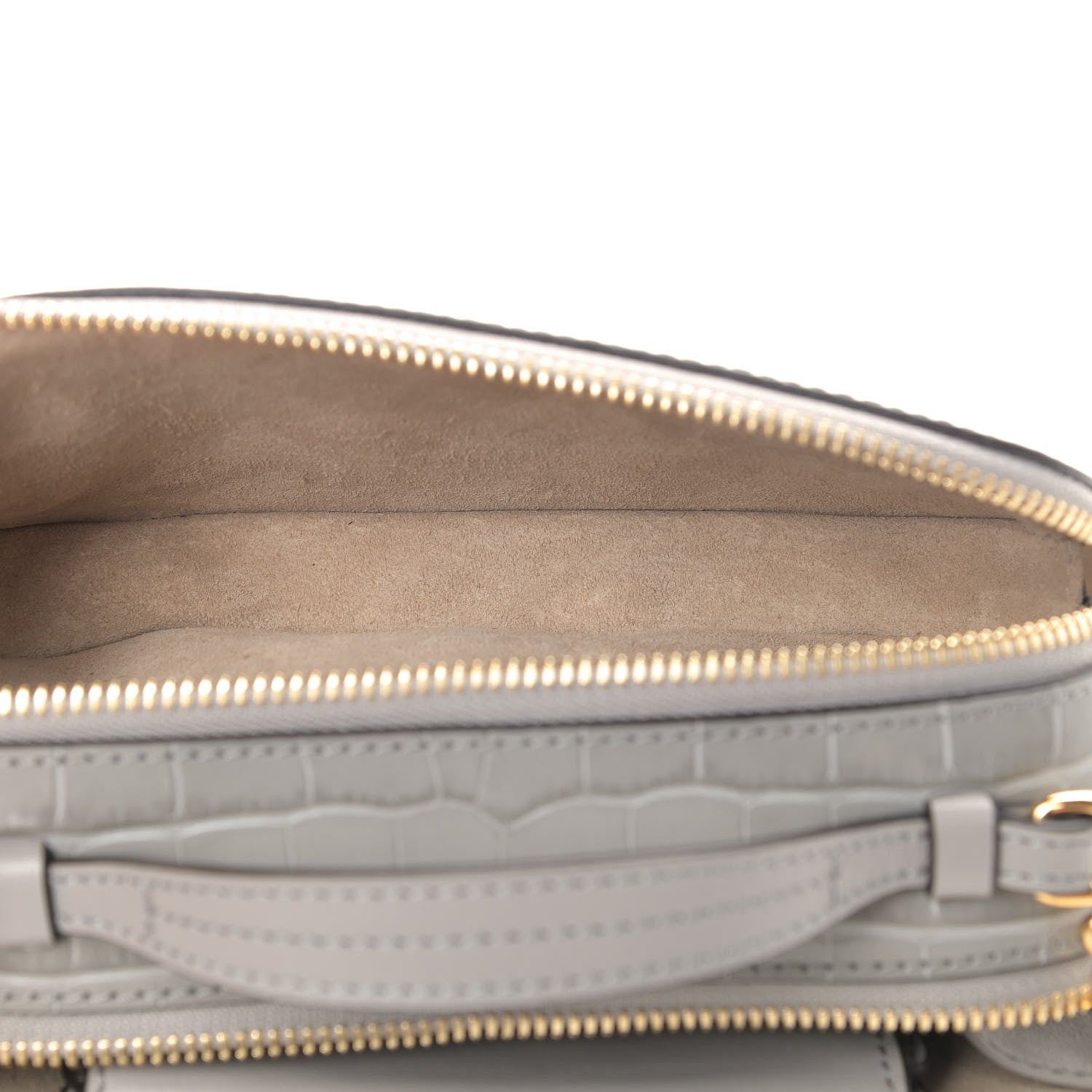 Chloe Calfskin Crocodile Embossed Mini C Vanity Bag Stormy Grey 5 of 11