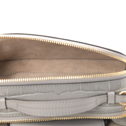 Chloe Calfskin Crocodile Embossed Mini C Vanity Bag Stormy Grey 5 of 11