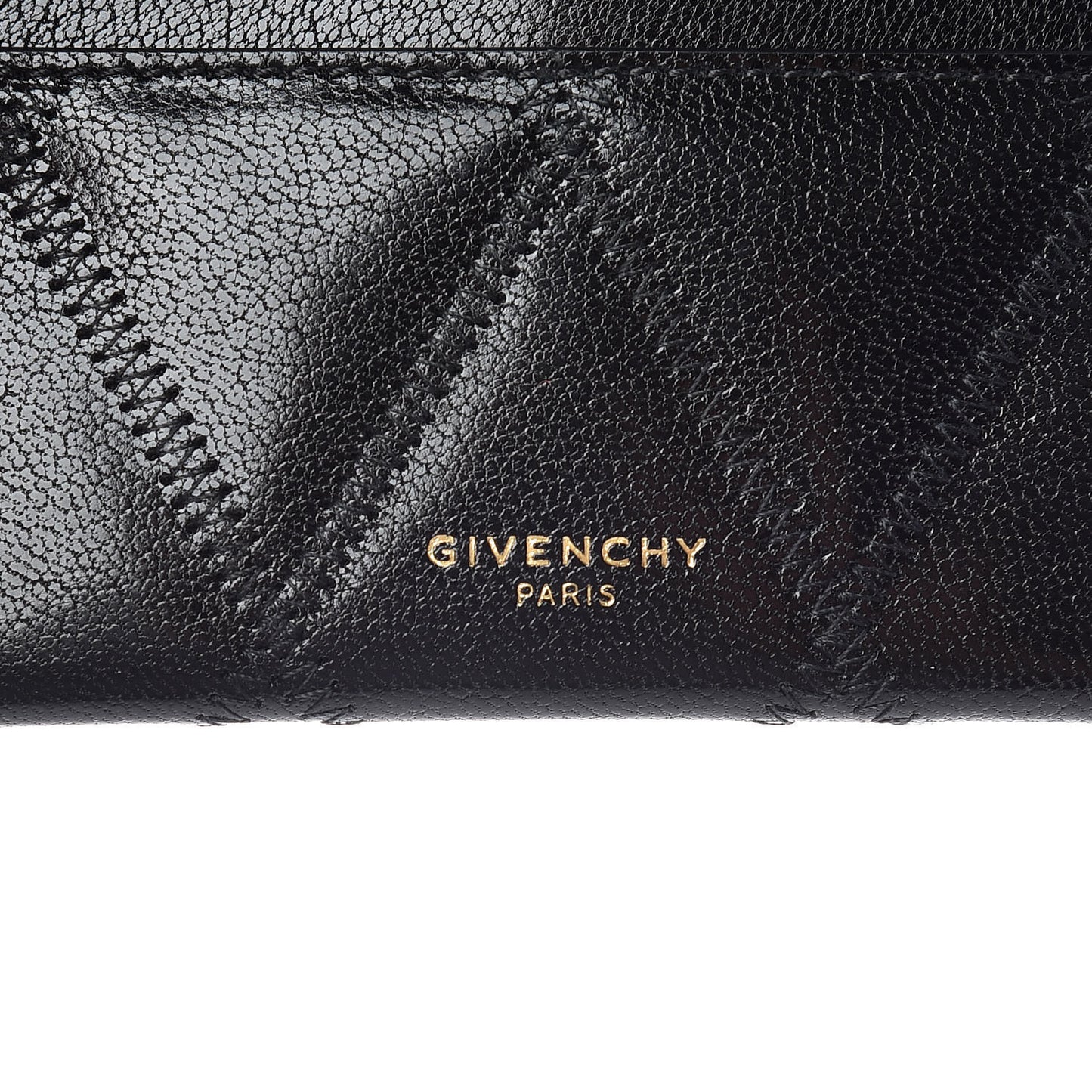 Goatskin Diamond Quilted GV3 Card Holder Black