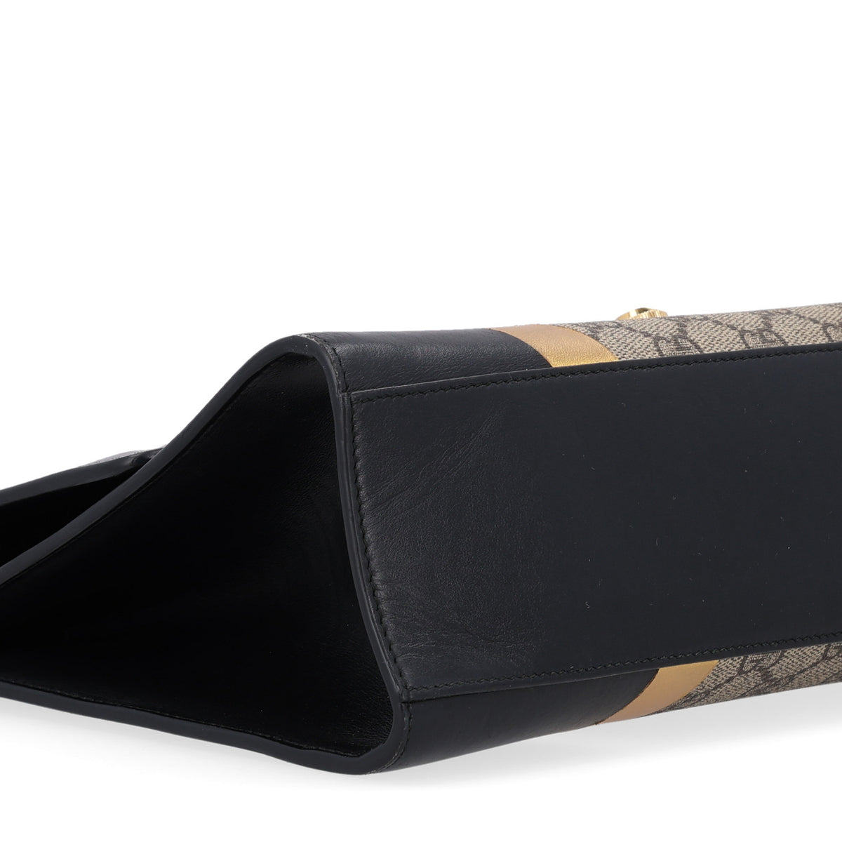 Calfskin GG Supreme Monogram Medium Padlock Shoulder Bag Black Gold