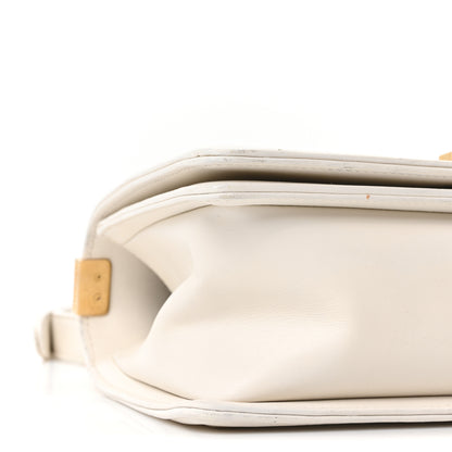 Chanel Caviar Calfskin Chevron Medium Boy Flap White 8 of 9