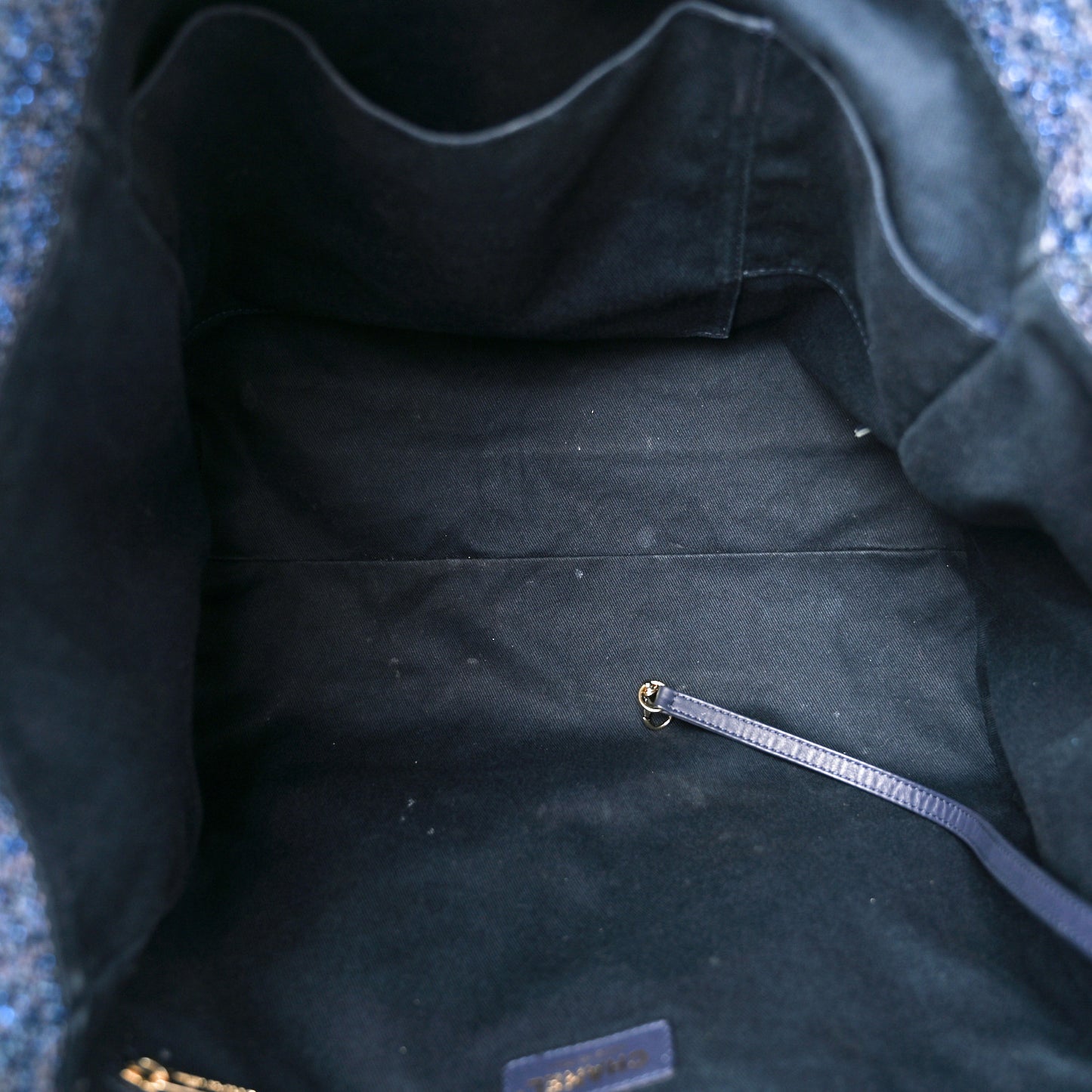 Lurex Canvas Medium Deauville Tote Navy Blue