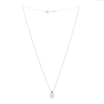 Harry Winston Platinum Diamond Ruby HW Logo Pendant Necklace 3 of 6