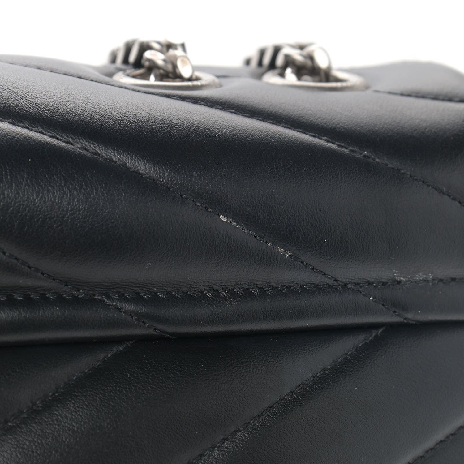 Saint Laurent Calfskin Y Quilted Monogram Medium Loulou Chain Satchel Black 13 of 13