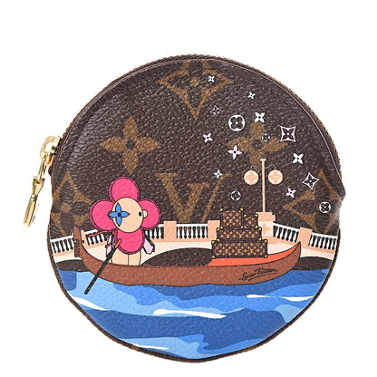 Louis Vuitton Monogram 2019 Christmas Animation Round Coin Purse Blue 1 of 6