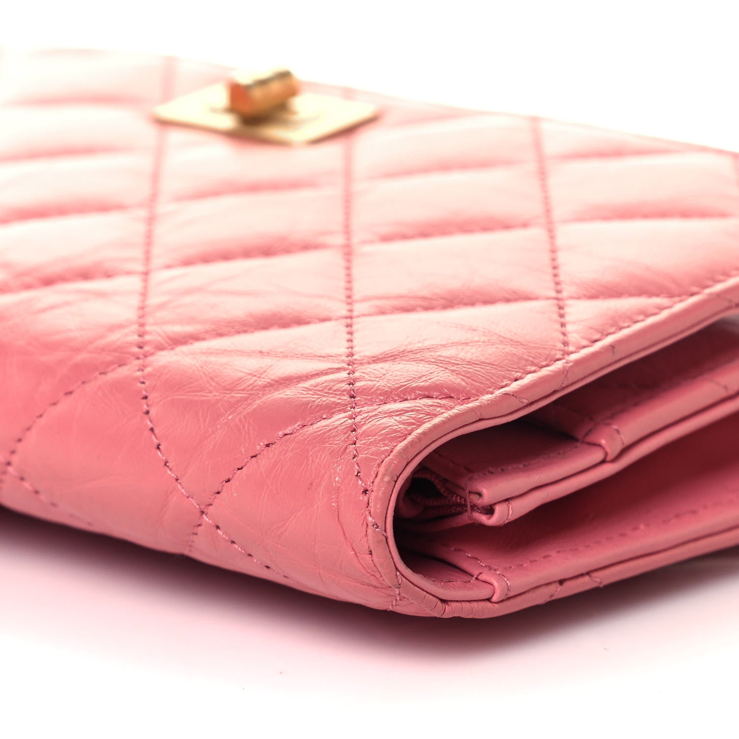 Chanel Aged Calfskin Quilted Reissue Wallet On Chain WOC Pink 12 of 14