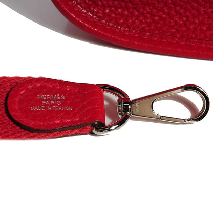 Hermes Taurillon Clemence Amazone Evelyne TPM Rouge Casaque Crevette 14 of 15
