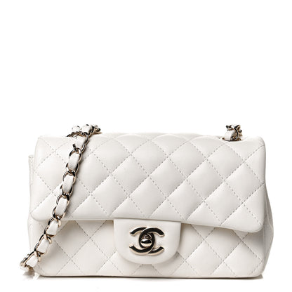 Chanel Lambskin Quilted Mini Rectangular Flap White 1 of 14