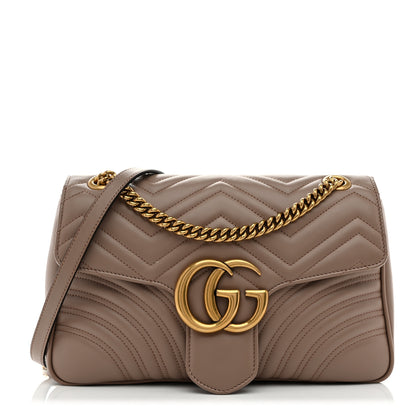 Gucci Calfskin Matelasse Medium GG Marmont Shoulder Bag Porcelain Rose 1 of 11
