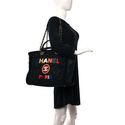 Chanel Shearling Medium Deauville Tote Black 2 of 11