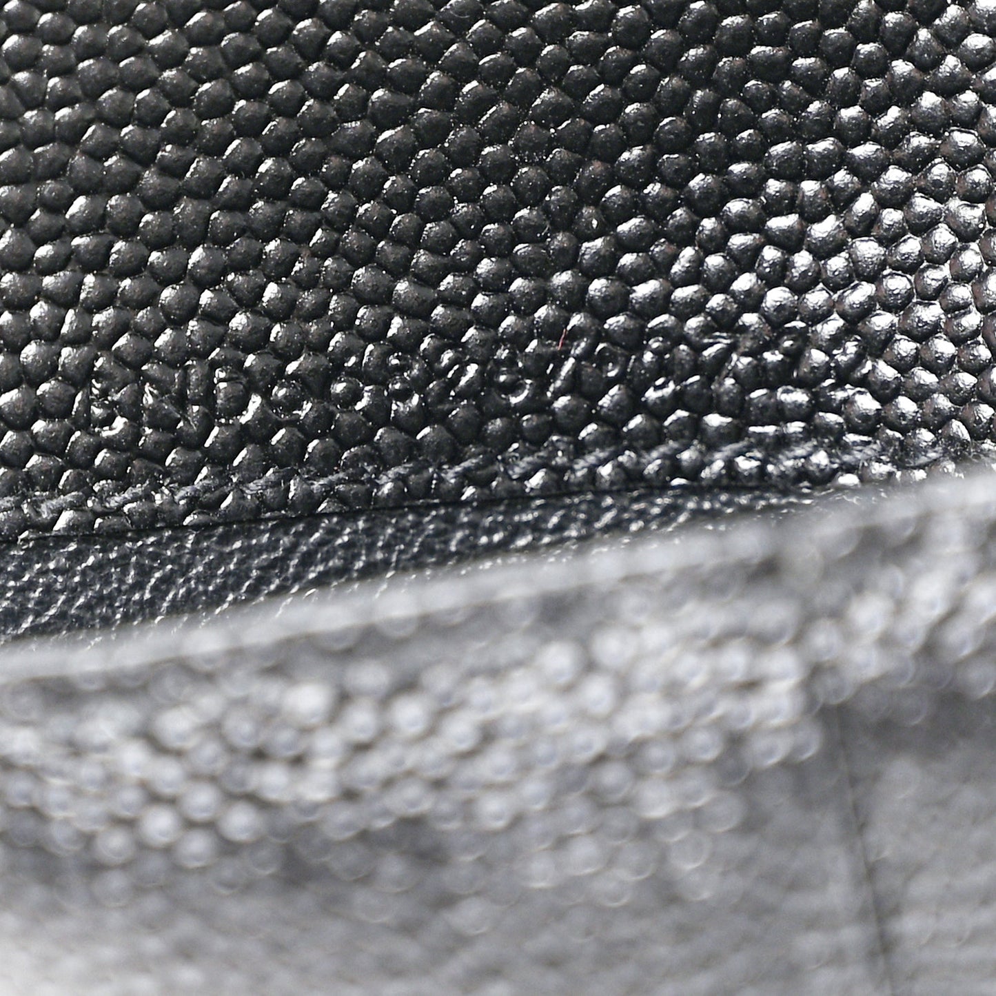 Grain De Poudre Matelasse Chevron Monogram Zipped Two-Part Wallet Black