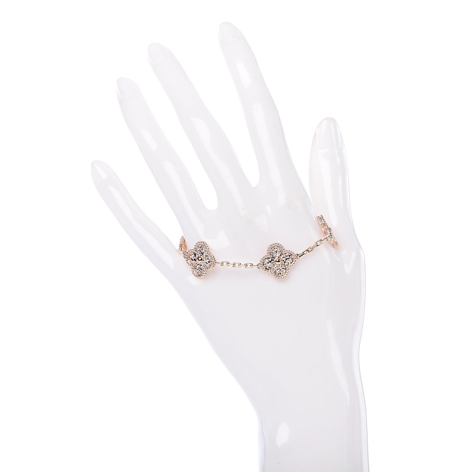 Van Cleef & Arpels 18K Rose Gold 5 Motifs Vintage Alhambra Bracelet 2 of 6