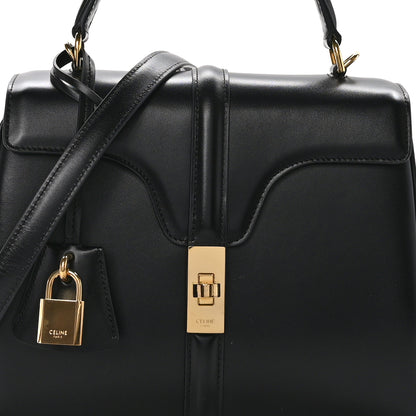 Celine Satinated Calfskin Small 16 Top Handle Bag Black 8 of 12