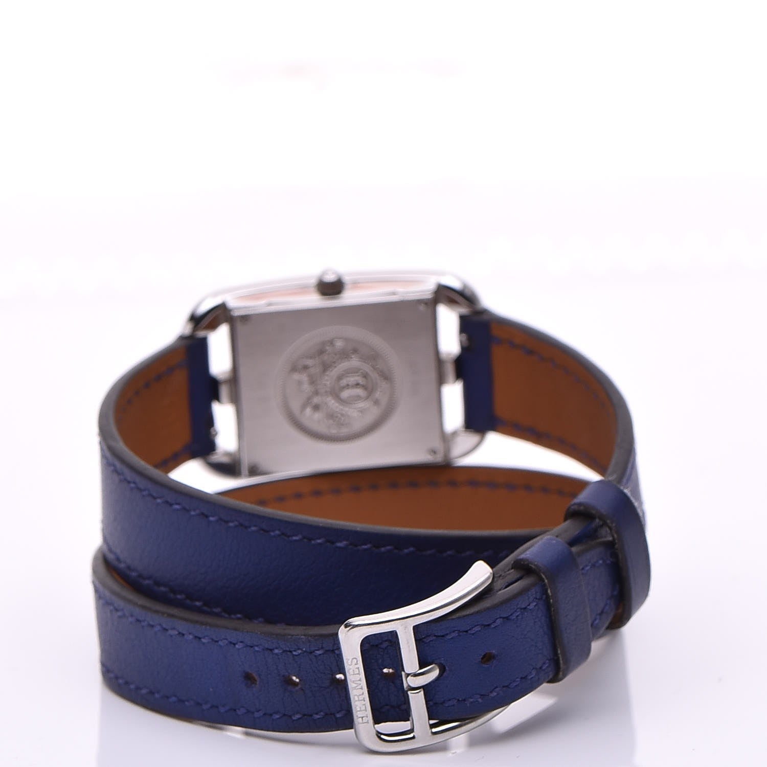 Hermes Stainless Steel Swift 23mm Cape Cod Double Tour Quartz Watch Bleu Electrique 3 of 7