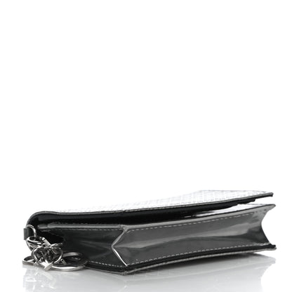 Christian Dior Metallic Patent Micro-Cannage Lady Dior Card Holder Silver 4 of 10