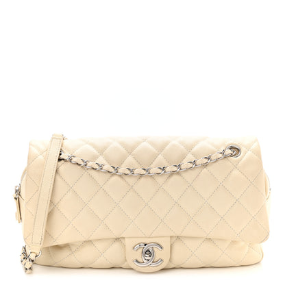 Chanel Caviar Quilted Jumbo Easy Flap Dark White 1 of 12