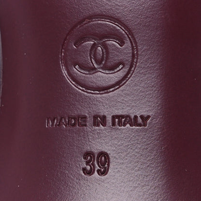 Chanel Goatskin CC Caged Sandals 39 Burgundy 8 of 9