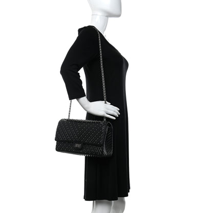Chanel Sheepskin Chevron Quilted Studded 2.55 Reissue 226 Flap Black 2 of 10