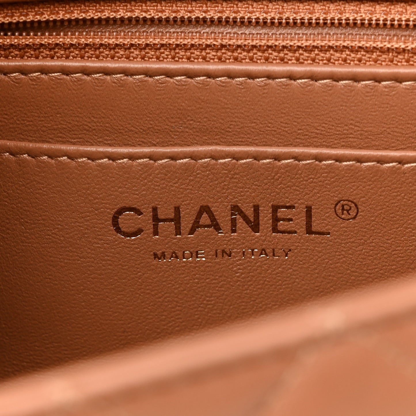 Lambskin Quilted Mini Rectangular Flap Brown