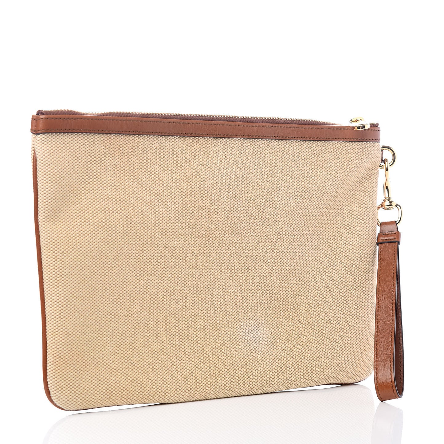 Vintage Canvas Web Pouch Sand Cuir