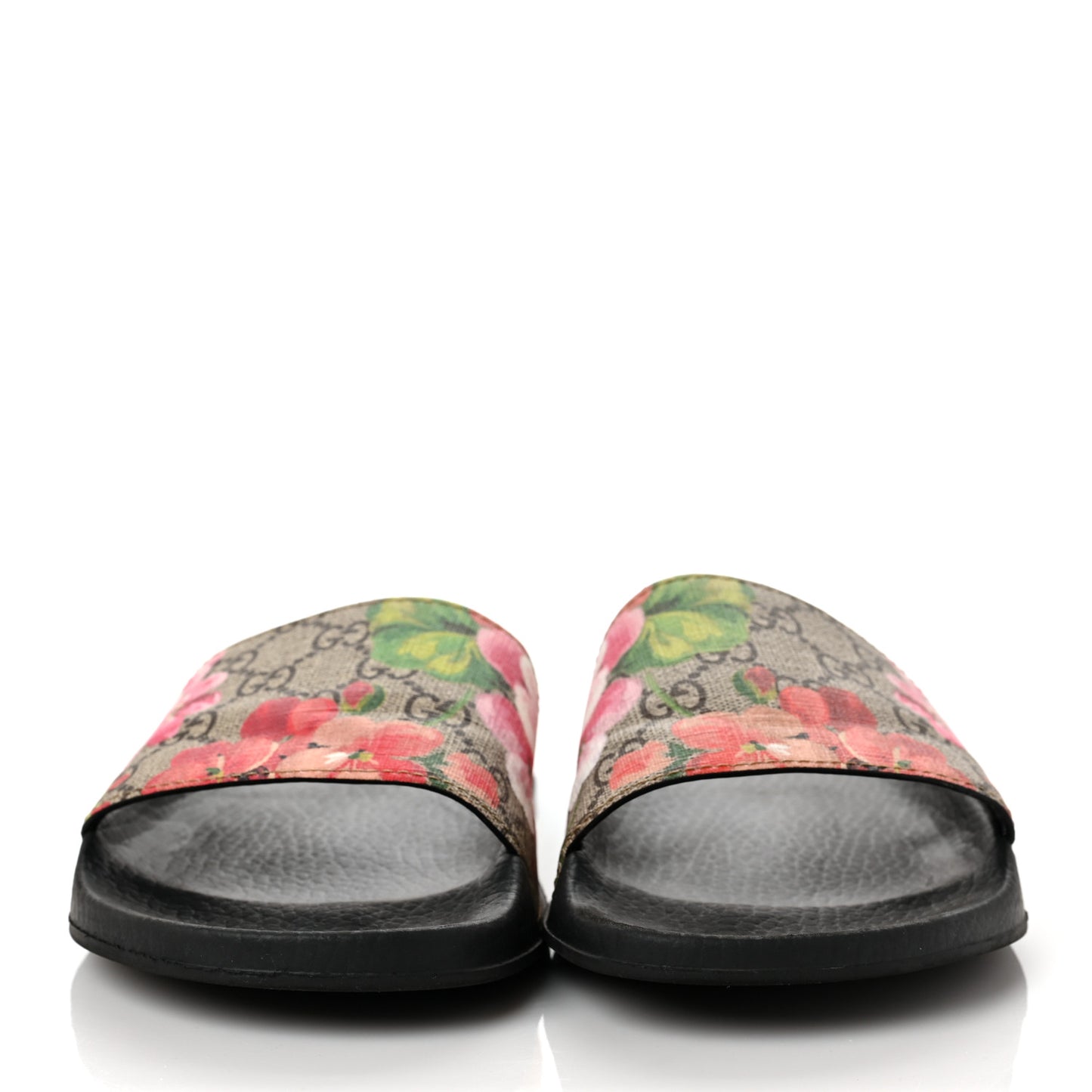 GG Supreme Monogram Blooms Slide Sandals 39 Beige Multicolor