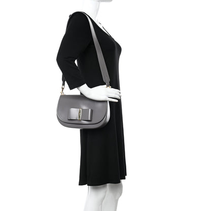 Salvatore Ferragamo Smooth Calfskin Anna Shoulder Bag Urban Grey 2 of 13